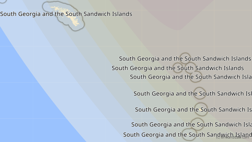 A map of Südgeorgien und die Südl. Sandwichinseln, showing the path of the 11. Jun 2086 Totale Sonnenfinsternis