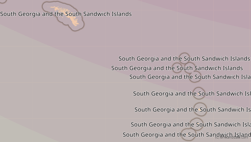A map of Südgeorgien und die Südl. Sandwichinseln, showing the path of the 14. Okt 2088 Ringförmige Sonnenfinsternis