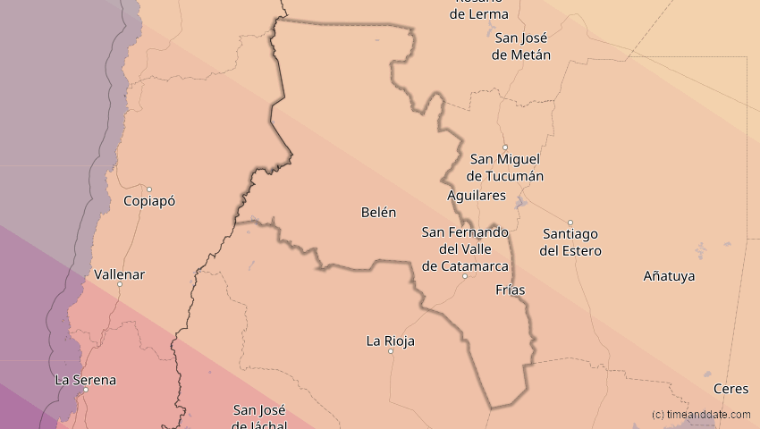 A map of Catamarca, Argentinien, showing the path of the 14. Okt 2088 Ringförmige Sonnenfinsternis