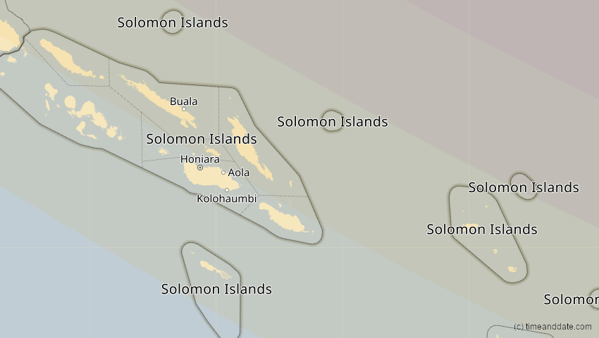 A map of Salomonen, showing the path of the 4. Okt 2089 Totale Sonnenfinsternis