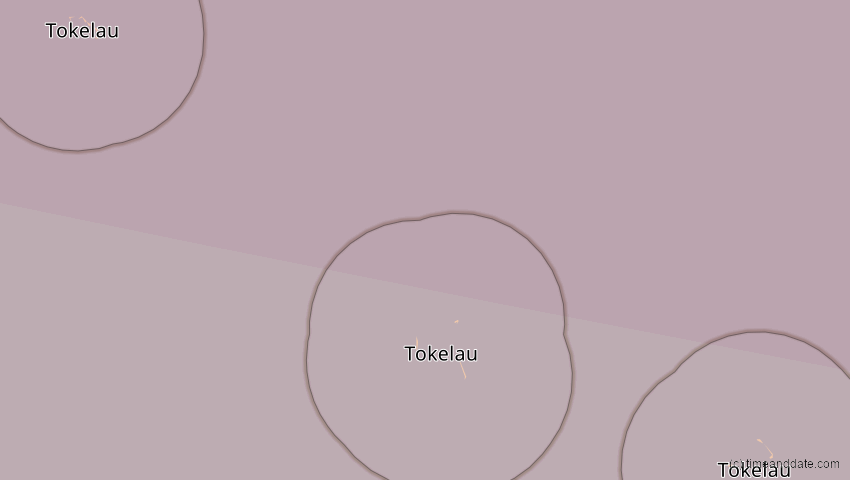 A map of Tokelau, showing the path of the 4. Okt 2089 Totale Sonnenfinsternis
