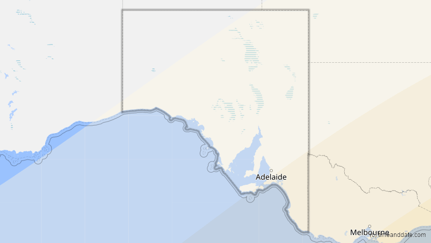 A map of South Australia, Australien, showing the path of the 31. Mär 2090 Partielle Sonnenfinsternis