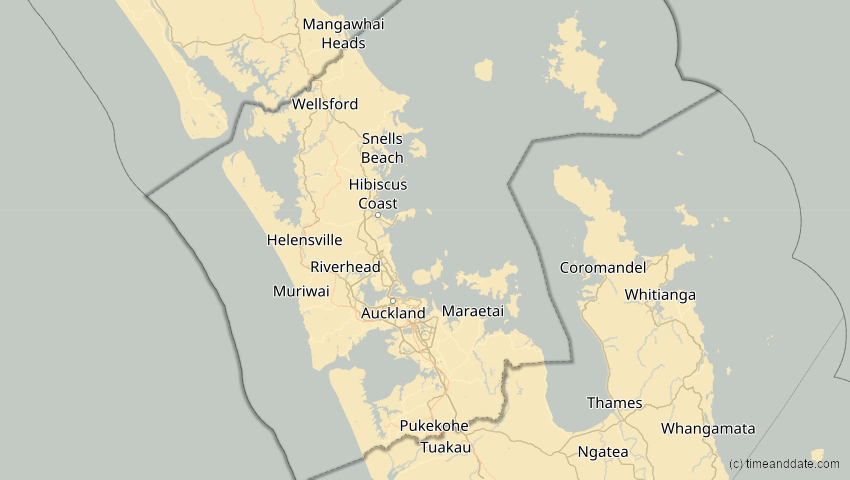 A map of Auckland, Neuseeland, showing the path of the 31. Mär 2090 Partielle Sonnenfinsternis