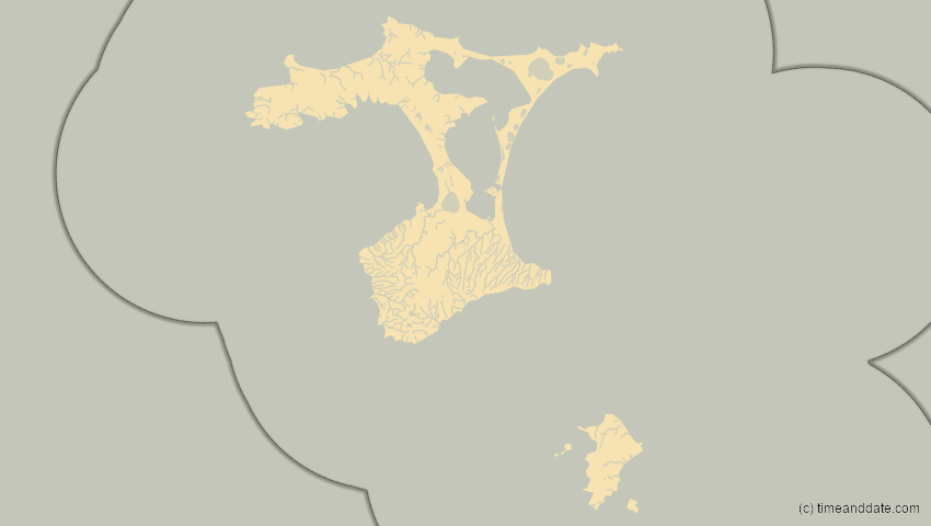 A map of Chatham-Inseln, Neuseeland, showing the path of the 31. Mär 2090 Partielle Sonnenfinsternis