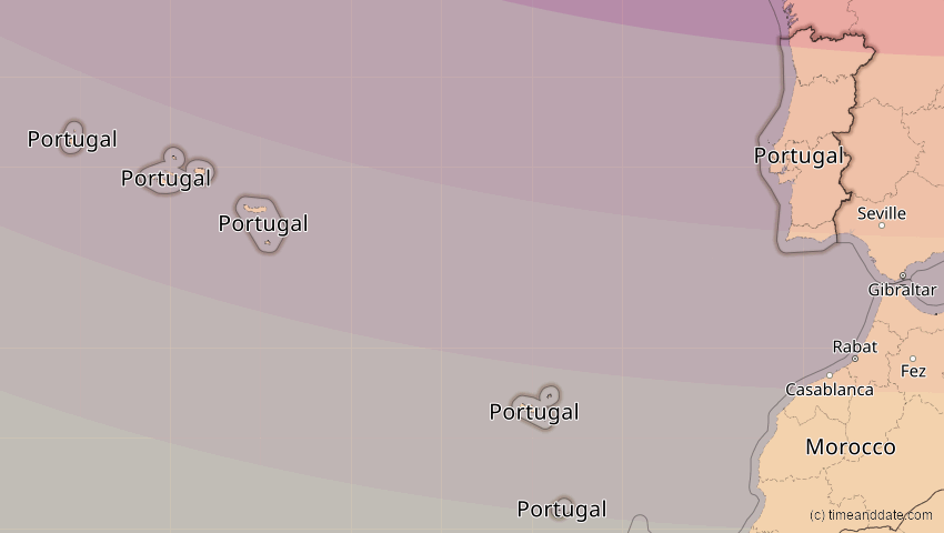 A map of Portugal, showing the path of the 23. Sep 2090 Totale Sonnenfinsternis