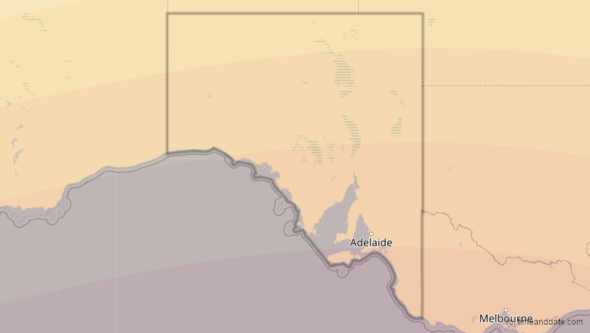 A map of South Australia, Australien, showing the path of the 15. Aug 2091 Totale Sonnenfinsternis
