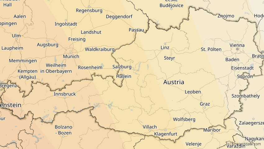 A map of Österreich, showing the path of the 7. Feb 2092 Ringförmige Sonnenfinsternis
