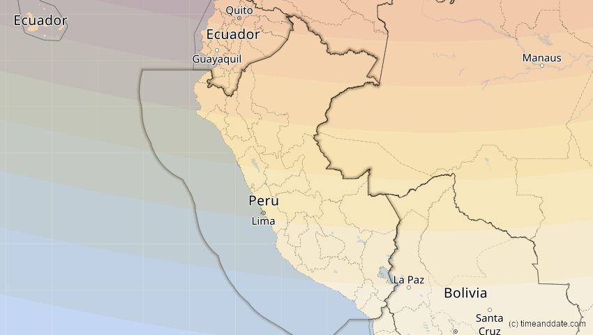 A map of Peru, showing the path of the 7. Feb 2092 Ringförmige Sonnenfinsternis