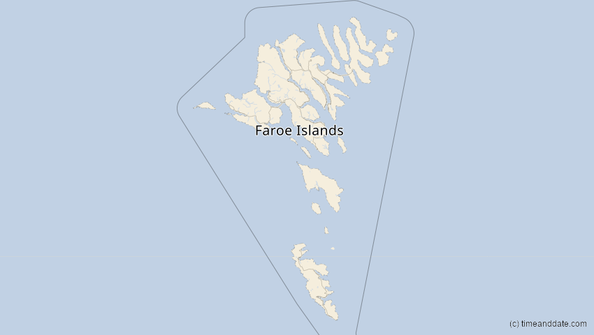A map of Färöer, Dänemark, showing the path of the 7. Feb 2092 Ringförmige Sonnenfinsternis
