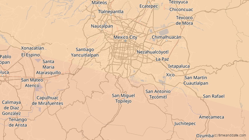 A map of Ciudad de México, Mexiko, showing the path of the 7. Feb 2092 Ringförmige Sonnenfinsternis