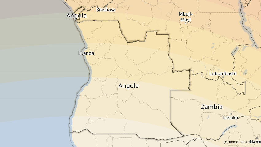 A map of Angola, showing the path of the 3. Aug 2092 Ringförmige Sonnenfinsternis