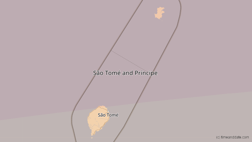 A map of São Tomé und Príncipe, showing the path of the 3. Aug 2092 Ringförmige Sonnenfinsternis