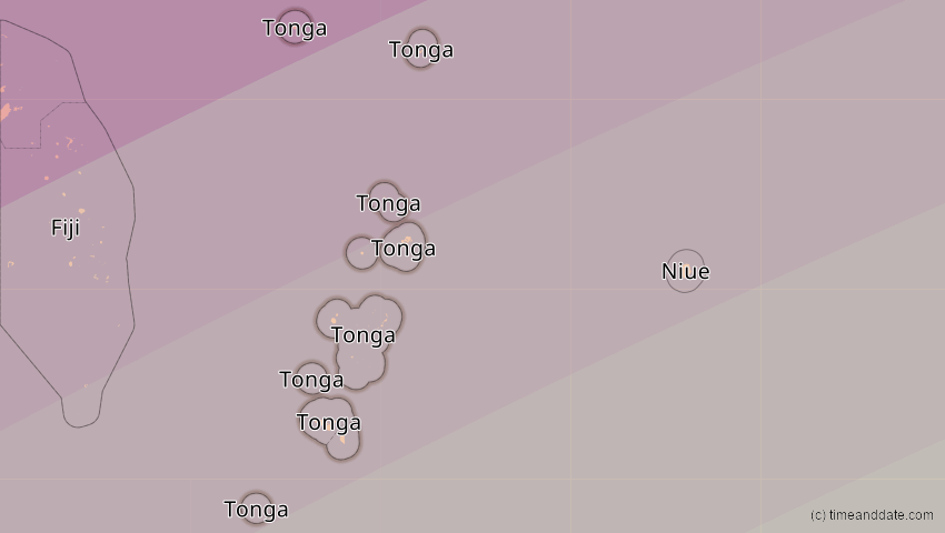 A map of Tonga, showing the path of the 27. Jan 2093 Totale Sonnenfinsternis