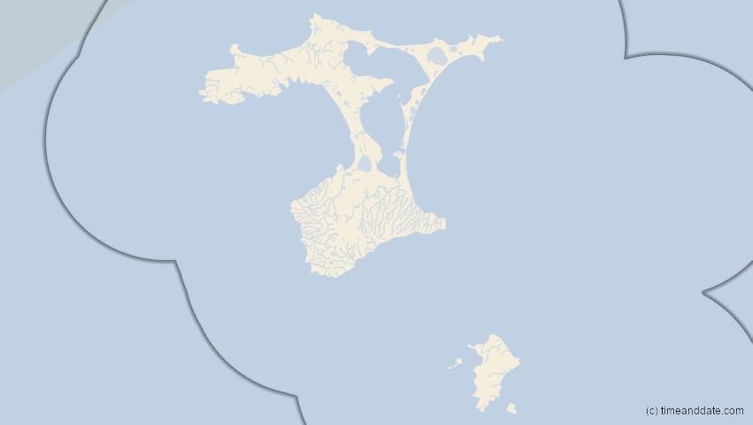 A map of Chatham-Inseln, Neuseeland, showing the path of the 27. Jan 2093 Totale Sonnenfinsternis