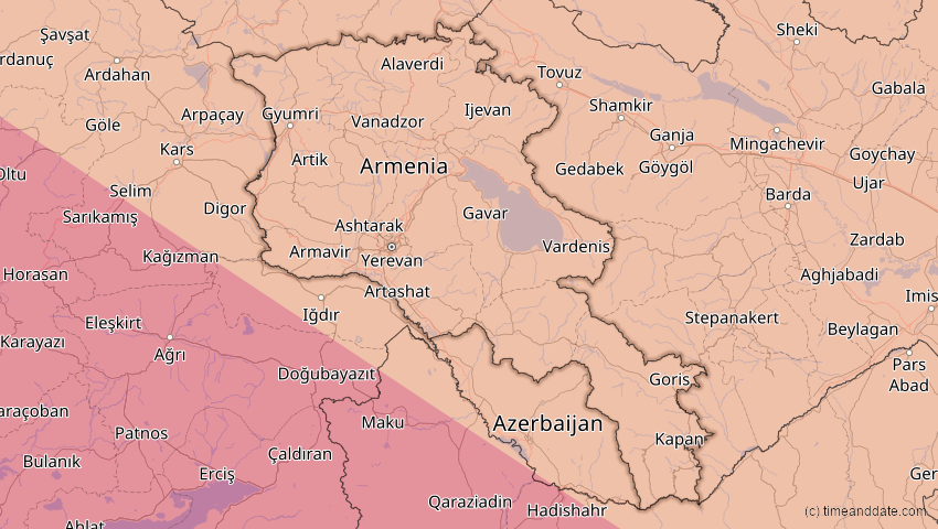 A map of Armenien, showing the path of the 23. Jul 2093 Ringförmige Sonnenfinsternis
