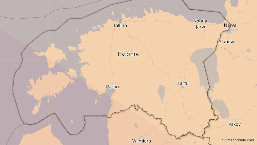 A map of Estland, showing the path of the 23. Jul 2093 Ringförmige Sonnenfinsternis