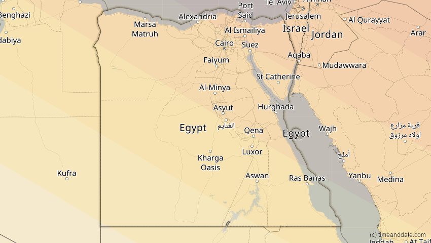 A map of Ägypten, showing the path of the 23. Jul 2093 Ringförmige Sonnenfinsternis