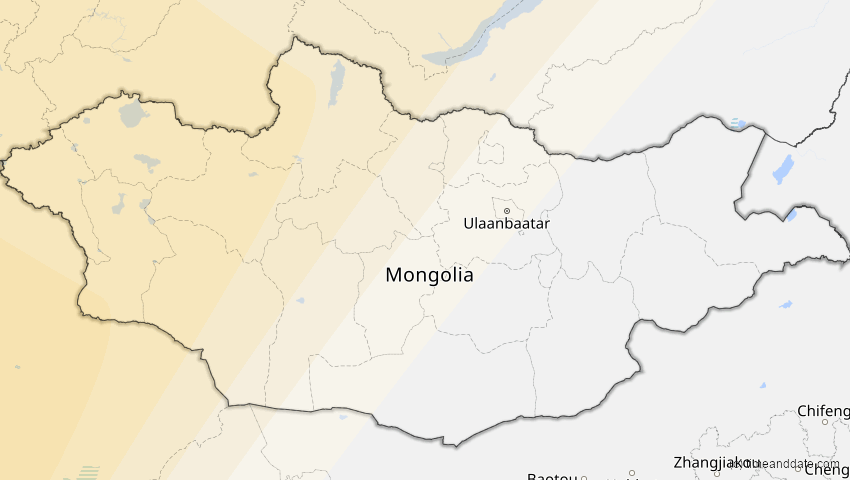A map of Mongolei, showing the path of the 23. Jul 2093 Ringförmige Sonnenfinsternis