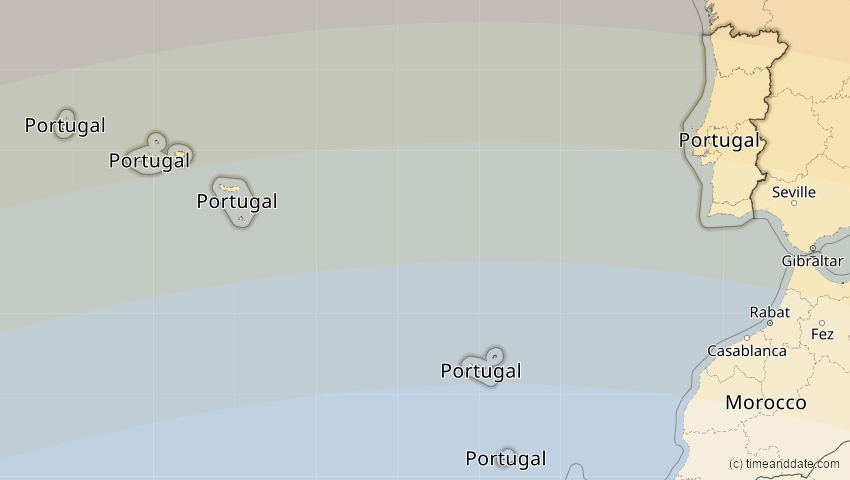 A map of Portugal, showing the path of the 23. Jul 2093 Ringförmige Sonnenfinsternis