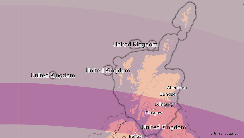 A map of Schottland, Großbritannien, showing the path of the 23. Jul 2093 Ringförmige Sonnenfinsternis