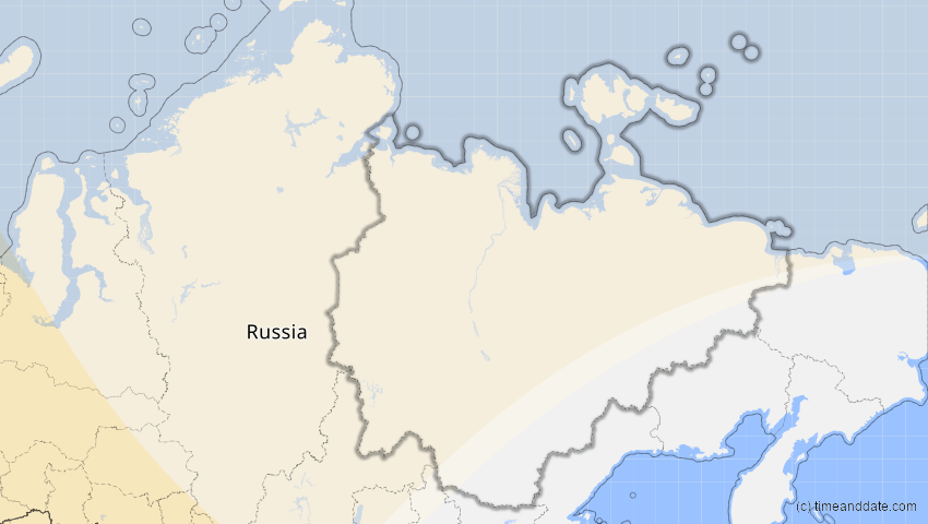 A map of Sacha (Jakutien), Russland, showing the path of the 23–24. Jul 2093 Ringförmige Sonnenfinsternis