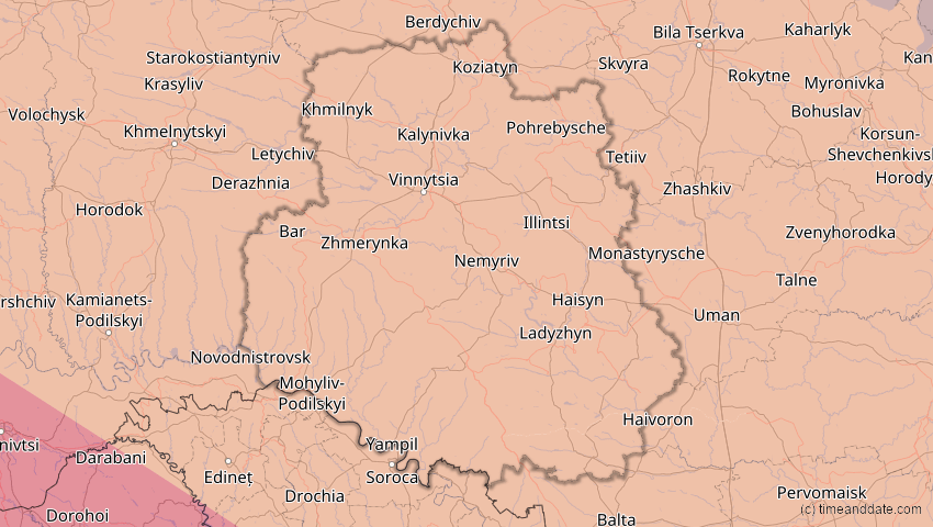 A map of Winnyzja, Ukraine, showing the path of the 23. Jul 2093 Ringförmige Sonnenfinsternis