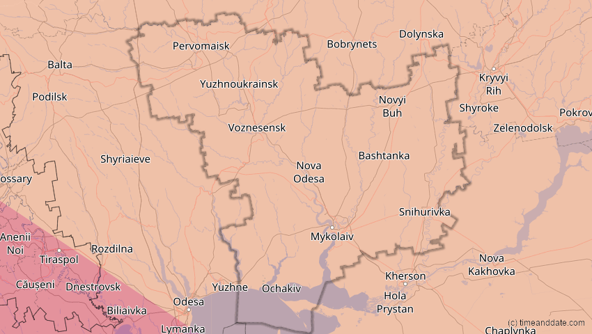 A map of Mykolajiw, Ukraine, showing the path of the 23. Jul 2093 Ringförmige Sonnenfinsternis