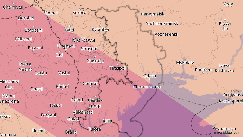 A map of Odessa, Ukraine, showing the path of the 23. Jul 2093 Ringförmige Sonnenfinsternis