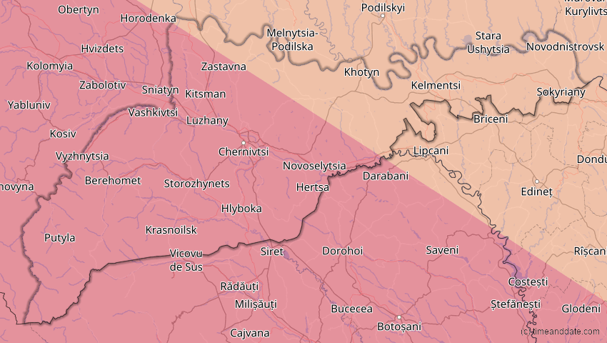 A map of Tscherniwzi, Ukraine, showing the path of the 23. Jul 2093 Ringförmige Sonnenfinsternis