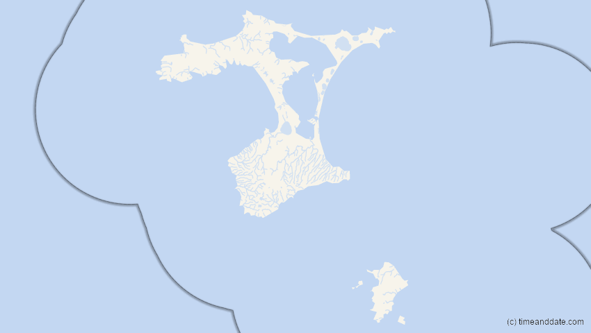 A map of Chatham-Inseln, Neuseeland, showing the path of the 13. Jun 2094 Partielle Sonnenfinsternis