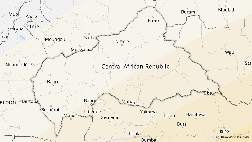 A map of Zentralafrikanische Republik, showing the path of the 2. Jun 2095 Totale Sonnenfinsternis
