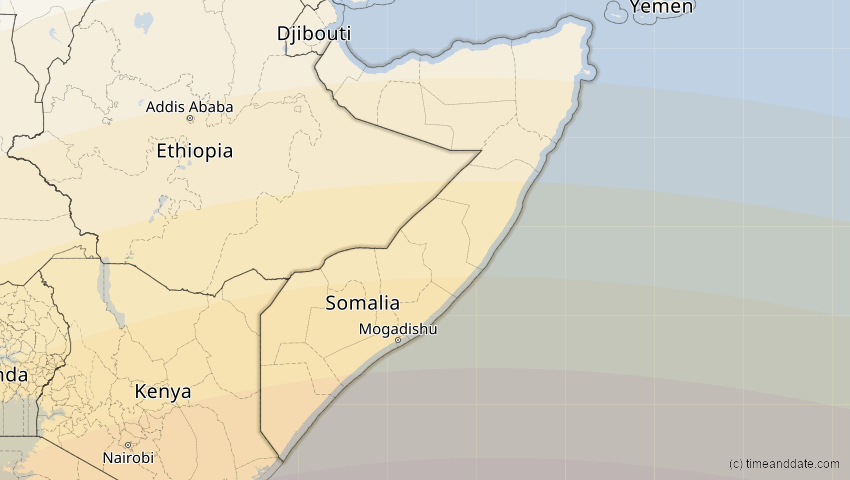 A map of Somalia, showing the path of the 2. Jun 2095 Totale Sonnenfinsternis