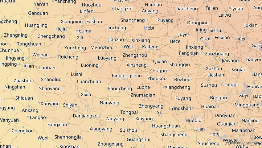 A map of Henan, China, showing the path of the 27. Nov 2095 Ringförmige Sonnenfinsternis