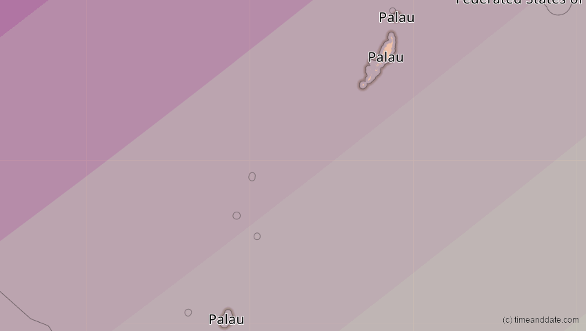A map of Palau, showing the path of the 22. Mai 2096 Totale Sonnenfinsternis