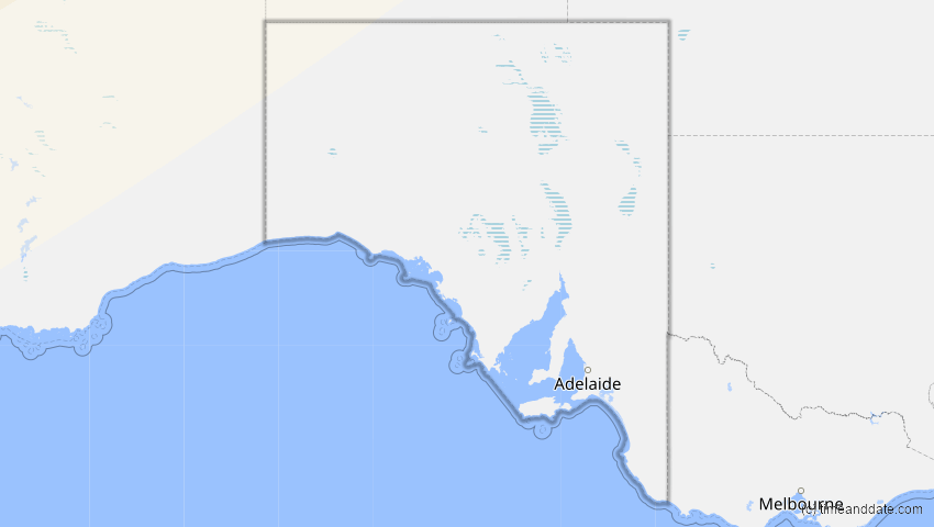 A map of South Australia, Australien, showing the path of the 22. Mai 2096 Totale Sonnenfinsternis