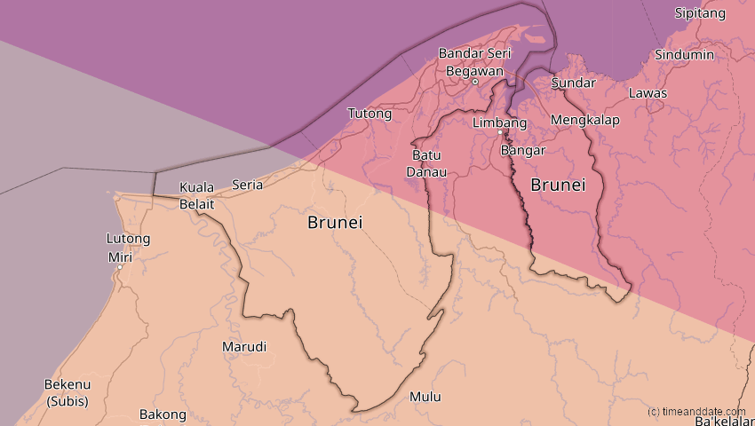 A map of Brunei, showing the path of the 15. Nov 2096 Ringförmige Sonnenfinsternis