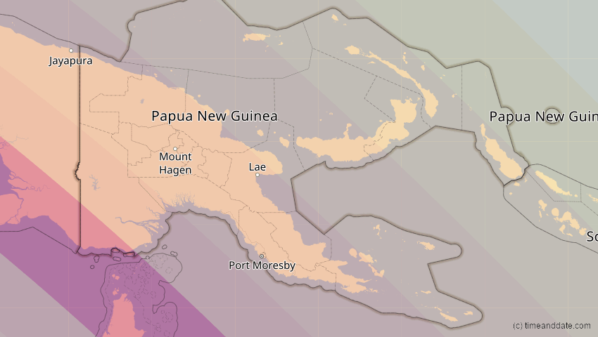 A map of Papua-Neuguinea, showing the path of the 15. Nov 2096 Ringförmige Sonnenfinsternis