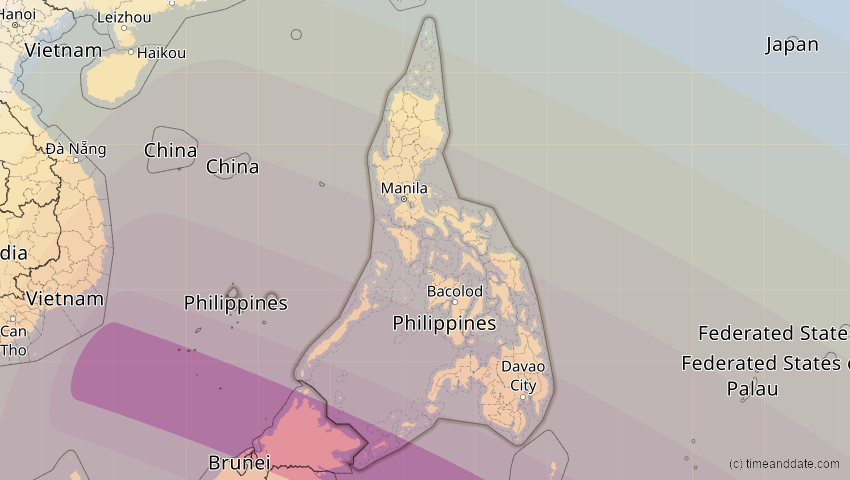 A map of Philippinen, showing the path of the 15. Nov 2096 Ringförmige Sonnenfinsternis