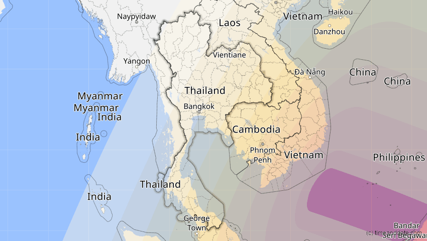 A map of Thailand, showing the path of the 15. Nov 2096 Ringförmige Sonnenfinsternis