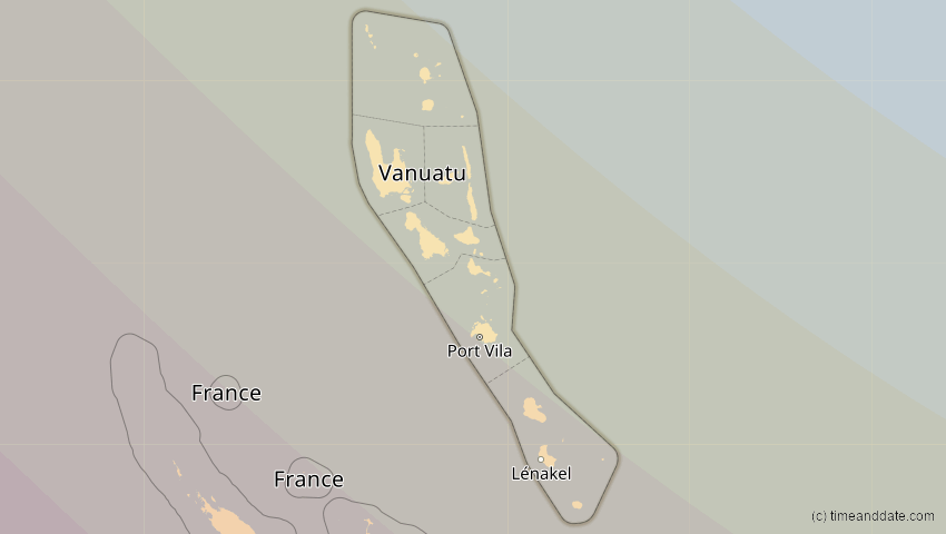 A map of Vanuatu, showing the path of the 15. Nov 2096 Ringförmige Sonnenfinsternis