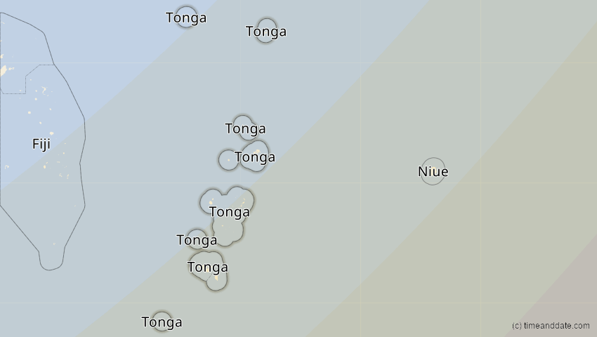 A map of Tonga, showing the path of the 22. Mär 2099 Ringförmige Sonnenfinsternis