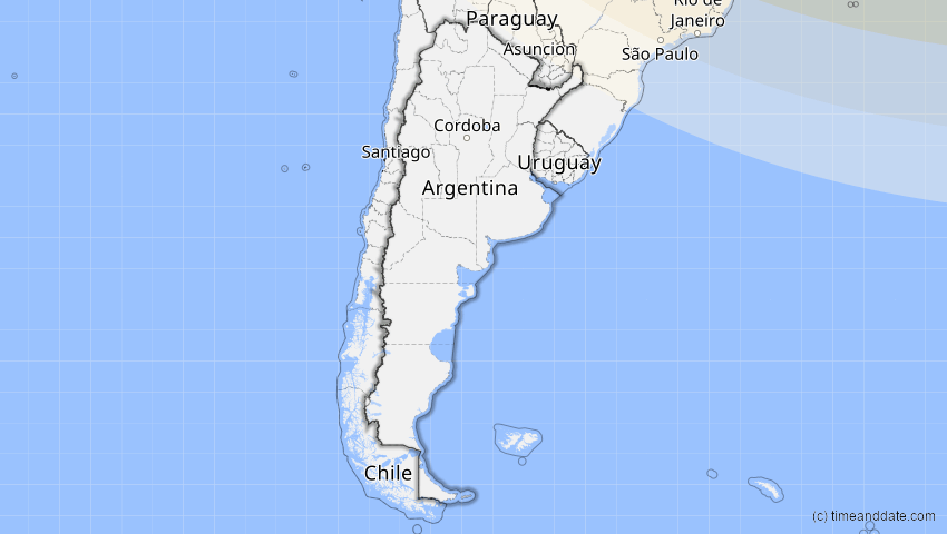 A map of Argentinien, showing the path of the 14. Sep 2099 Totale Sonnenfinsternis