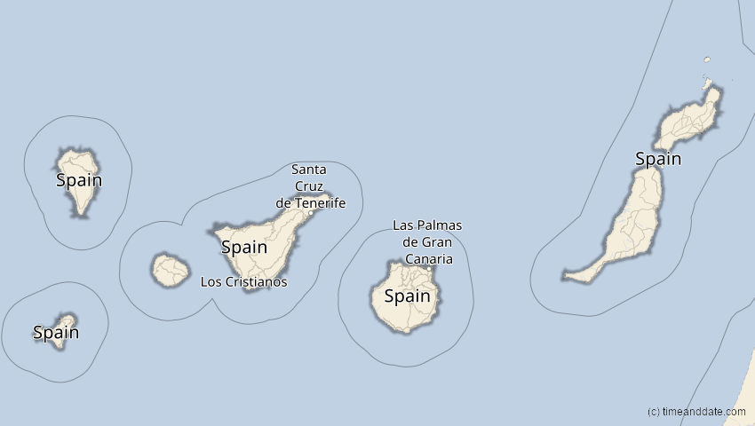 A map of Kanarische Inseln, Spanien, showing the path of the 14. Sep 2099 Totale Sonnenfinsternis