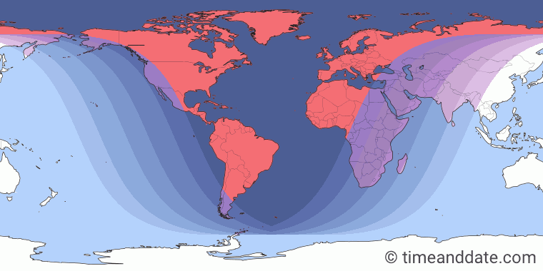 Total Lunar Eclipse on December 18/19, 1964 – Where and When to See