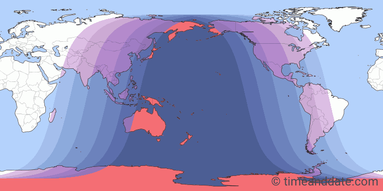 Total Lunar Eclipse on April 24, 1967 – Where and When to See