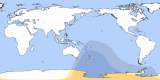 Kart av  20250921 Delvis solformørkelse