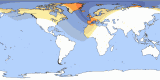 Kart av  20260812 Total solformørkelse
