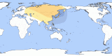 Kart av  20321103 Delvis solformørkelse