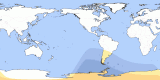 Kart av  20330923 Delvis solformørkelse