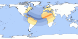 Map of the 20380105 Annular Solar Eclipse